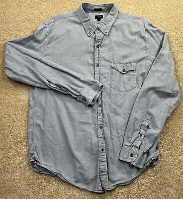 J Crew Long Sleeve Button Shirt Mens Extra Large Slim Fit Blue Chambray • $24.95