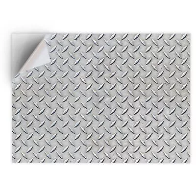 1x Vinyl Sticker Imitation Metal Checker Plate Floor #51224 • £4.99