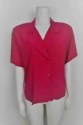 Vintage Women's Bright Pink Silk Blouse - Sonya Ratay - Size 4 - 100% Silk • $9