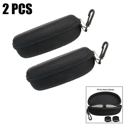 2 Pack Eye Glasses Case Box Sunglasses Protector Hard Zipper Belt Clip Portable~ • $6.99