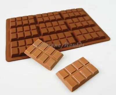 £8.99 • Buy 9 Cell 8 Section Rectangular Silicone Chocolate Snap Bar Mould N078 Wax Melt