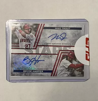 2023 Topps Series 1 Mike Trout & Bryce Harper Stars Dual Auto /10 SSP • $799.99