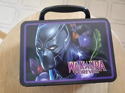 Marvel Wakanda Forever Mini Metal Lunch Box With Black Plastic Handle New 2024 • $10