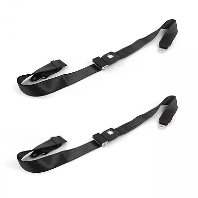 Chevy Nova 1968 - 1974 Standard 2pt Black Lap Bucket Seat Belt Kit - 2 Belts Rat • $46.35