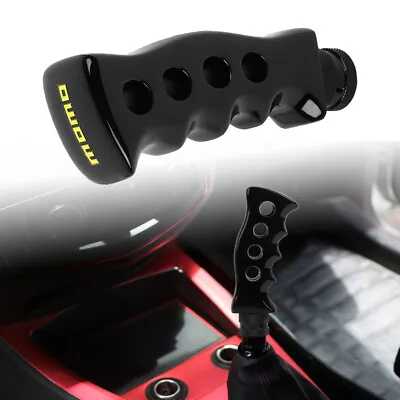 Universal MOMO Black Slotted Pistol Grip Handle Manual Gear Shift Knob Shifter • $13.88