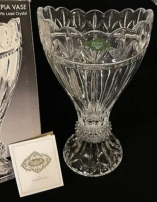 Vintage Shannon Godinger Olympia Crystal Vase 12” Heavy Scalloped Rim Item 5470 • $22.99