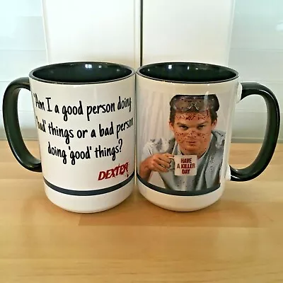 Dexter 15oz Coffee Mug  Am I A Good Person Doing Bad...  Black Inside & Handle  • $23.99