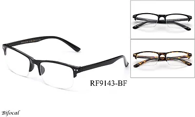 Bifocal Reading Glasses Classic Retro Men Women Plastic Half Rimmed Frame New • $9.95