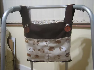 Bag For Walking Frame/zimmer Frame 4 Pocket - Brown/sheep • £11.50