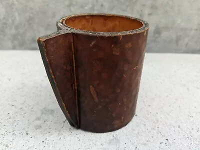 Vintage Italian Leather Dice Cup Made In Italy  • $48