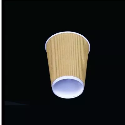 Disposable Kraft Ripple Cups Brown / Black Triple Wall Paper Coffee Cups • £49