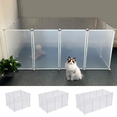 8/10/12 Panels Pet Dog Play Pen Puppy Rabbits Playpen Animals Cage Plastic Fence • £13.95