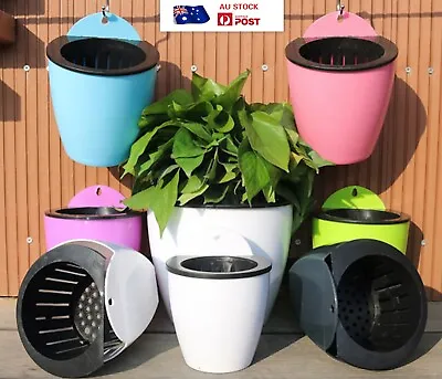 $14.99 • Buy Au Stock  3 X Set Self-watering Planter Wall Hanging Plant Plastic Pots