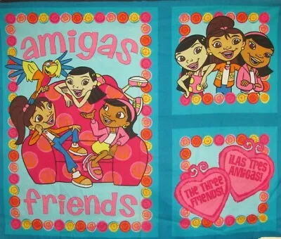 Maya & Miguel Mini Quilt Top W/2 Pillows Panels Scholastic Studios Cotton Fabric • $3.89