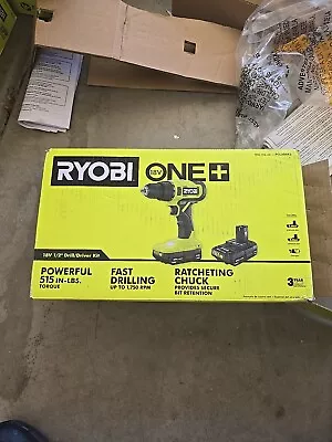 Ryobi P215K ONE+ Lithium-Ion Cordless 1/2  Drill/Driver With Two 1.5 Ah... • $54.29