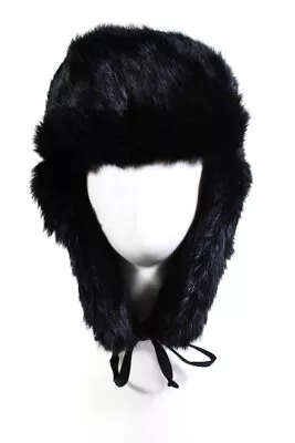 Paul Leinburd Womens Rabbit Fur Ushanka Hat Black • $39.99