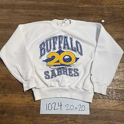 Vintage 1990 Buffalo Sabres 20 Year Anniversary Crewneck Chalk Line Size Medium  • $39.99