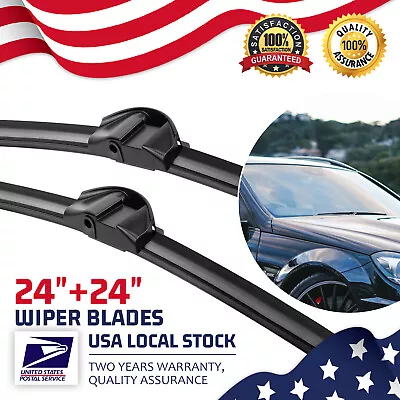 Front Windshield Wiper Blades Pair 24 +24  For Mercedes-Benz CLS550 2012-2014 • $12.99