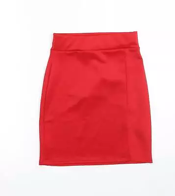 Missguided Womens Red Polyester A-Line Skirt Size 6 • £5