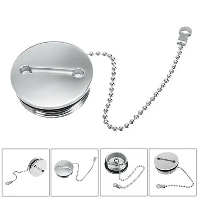Boat Deck Fill Filler Replacement Cap And Chain Stainless Steel Fuel Water Gas • $15.86