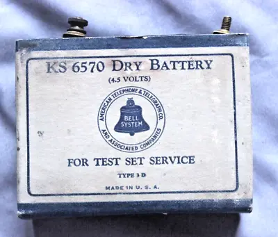 Very Rare Vintage Antique Bell System  Type 3 D  Telephone Dry Cell Battery • $29