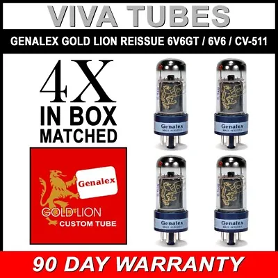 Brand New Genalex Reissue 6V6GT 6V6  Current Matched Quad (4) Vacuum Tubes • $236.39