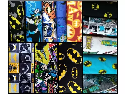 DC Batman & Robin Licenced Fabric Retro Comic Book Dark Knight Logo 100% Cotton • £3.55