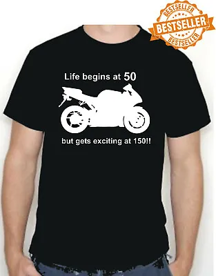 50th BIRTHDAY T-Shirt / SUPERBIKES / RACING / YAMAHA / SUZUKI / ROSSI / Size XL • £11.99