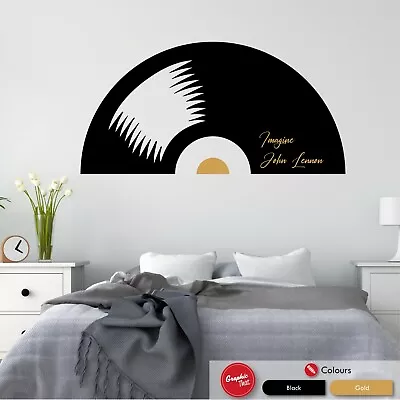 Personalised Music Record Wall Art Sticker Bedroom Quote Vinyl Decal • £22.99