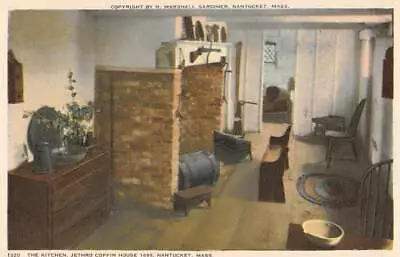 NANTUCKET MA ~ JETHRO COFFIN HOUSE KITCHEN ~ MARSHALL GARDINER PUB. ~ C.1910's • $11.99