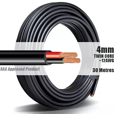 TWIN CORE WIRE 4mm 30M Meter 2 CORE AUTOMOTIVE MARINE ELECTRICAL CABLE • $59.90