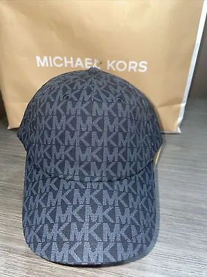 Authentic Michael Kors Baseball Hat Black W/mk Logo Adjustable O/s. New • $22.79