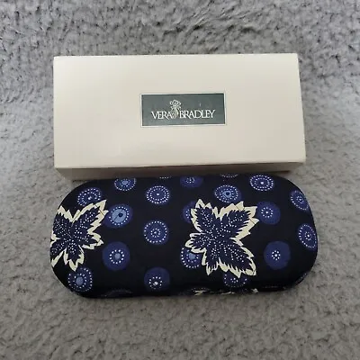 NEW Vera Bradley Hard Eyeglass Case Blue Coin Leaf Retired Design Old Stock NOS • $29.90