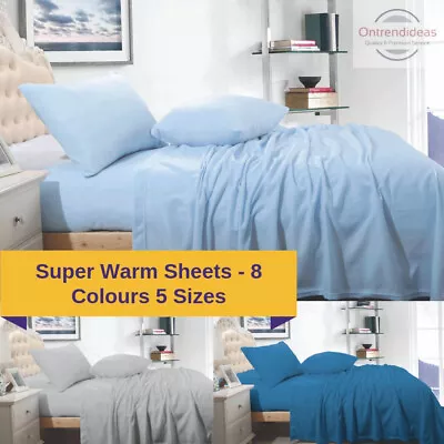 $45 • Buy Ramesses Cashmere Touch Polar Fleece Style Flannel Sheet Set Warm Winter Sheets