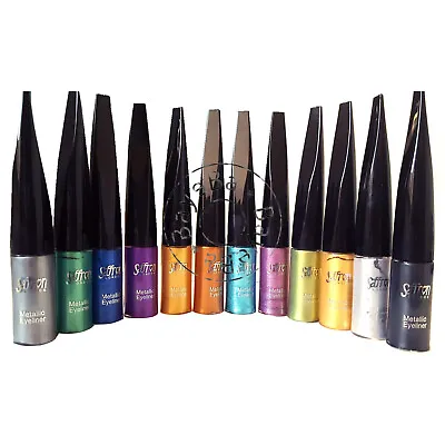 Saffron Metallic Liquid Eyeliner Eye Liner Dip With Fine Brush • £3.35