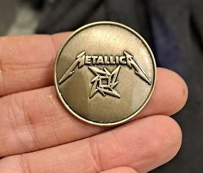 Metallica PIN BADGE Logo Ninja Star Vintage Bronze Effect Enamel Metal Brand New • $9.88
