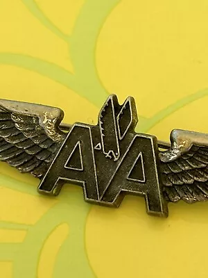 Vintage AA American Airlines Stewardess Flight Attendant Wings Pin Silver Filled • $65