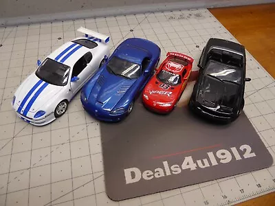 Motor Max Die Cast Mustang Dodge Viper Maserati Model Set Of 4 Very Good Pre • $24.99