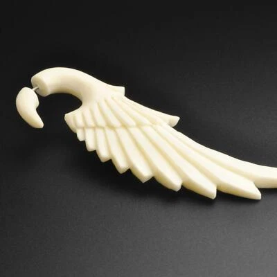 £9.99 • Buy Fake Ear Stretcher Plugs Earrings | Bone Fake Gauge Angel Wing | SIBJ Quality