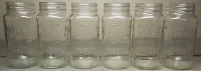 !/2 Dozen (6) Vintage Atlas Mason Jars Impressed Markings & Measurements 24oz. • $23.35