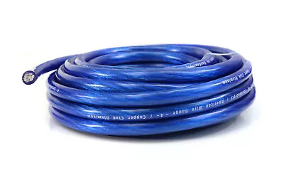 KnuKonceptz Bassik Blue 4 Gauge Amplifier Power/Ground Wire TRUE 4 AWG 20Ft • $17.99