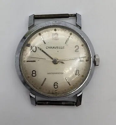 $29.99 • Buy Vintage Caravelle Mechanical Silver Tone Men's Watch RUNNING