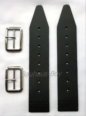 Kilt Chrome Buckles & Black Leather Straps 1 Pair Size Long Make You Own Kilt  • £8.99