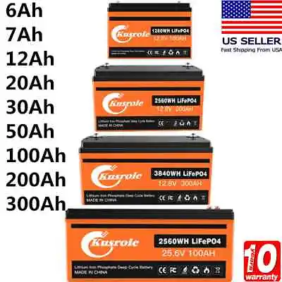 Deep Cycle LiFePO4 Lithium Battery 12V 7AH 12AH 6AH For RV Boat Solar Home LOT • $22.98