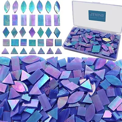 LITMIND Iridescent Glass Mosaic Tiles For Crafts 240 Dark Blue  • $22.01