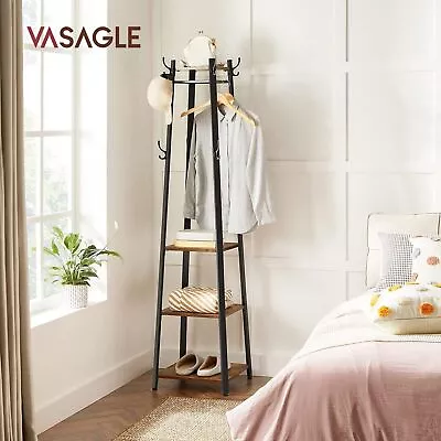 Vasagle Coat Rack Stand Clothes Rack Hat Hanger Bag Storage Hook Tree Display • $154.45