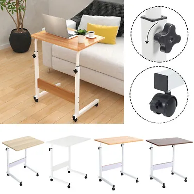 Mobile Side Table Laptop Stand Couch Table C Style Overbed Bedside End PC Desk • £18.95
