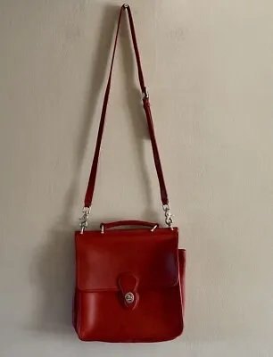 Vintage Coach Red Willis Crossbody Shoulder Bag Portfolio Nickel Hardware 9927 • $239.90