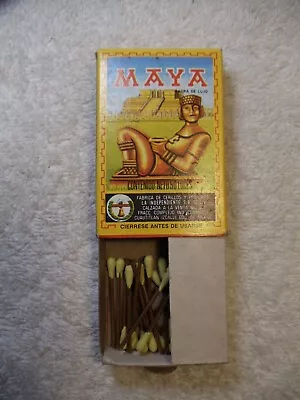 Maya Mayan Goldon Statue Idol In Repose Matchbook Matchbox Vintage FREE SHIP • $7.50