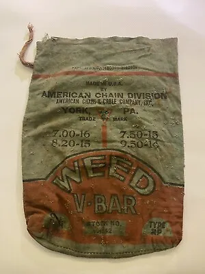$35 • Buy Vintage Weed V Bar Tire Chains American Chain Division (bag Only) York Pa